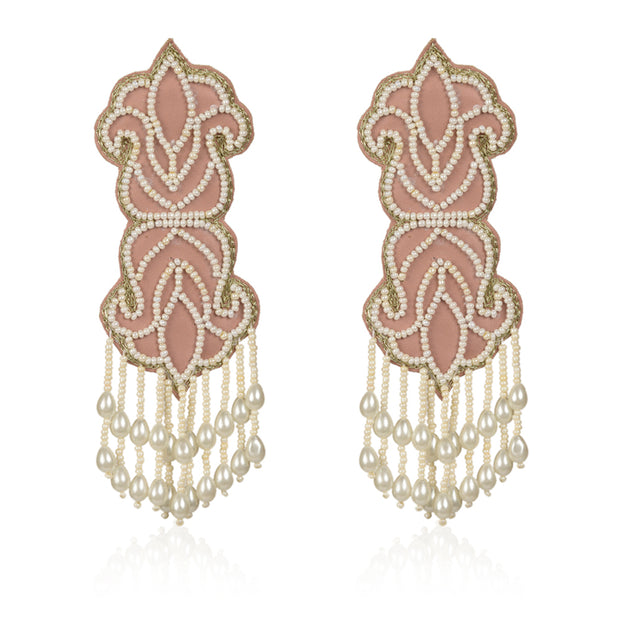 Mutiyaar white embroidered earring
