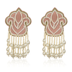 Mutiyaar small white embroidered earring