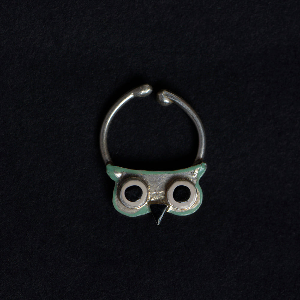 Order online Owl Sterling Silver Septum Nose Pin Hand Painted- gonecase.in