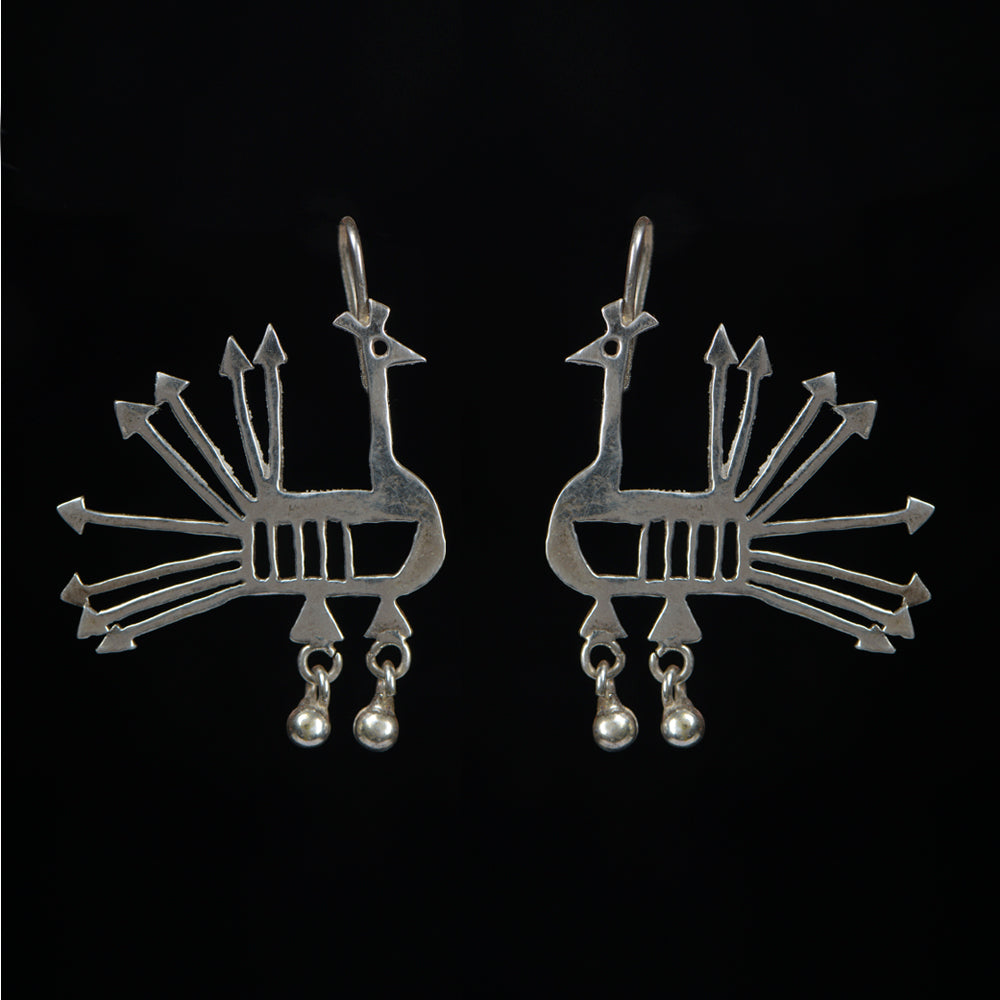 Order online Peacock sterling silver handcrafted earrings- gonecase.in