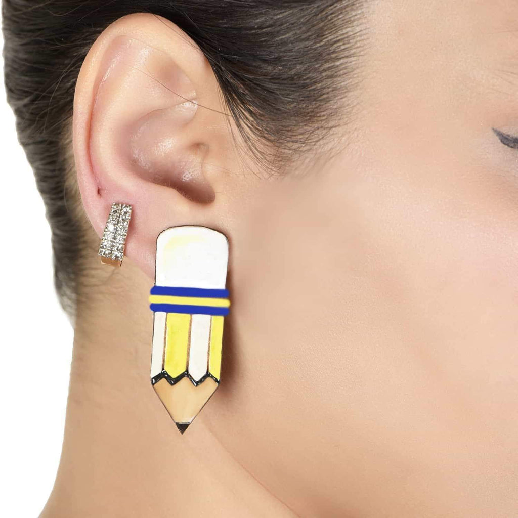 Pencil Hand Painted Earring