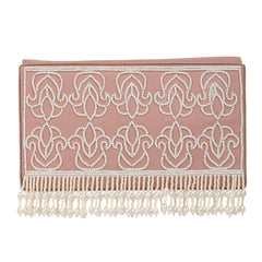 Mutiyaar Nude Pink Hand Embroidered Wedding Waist Belt Bag For Women