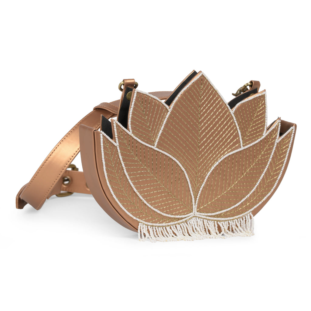 Order online Lotus wedding Hand Embroidered belt bag-gonecase.in