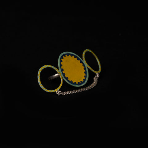 Order Online Jhil Mil hand painted Silver Ring- gonecase.in