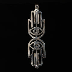 Hamsa Double Handcrafted Sterling Silver Ear-cuff