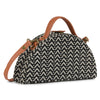 Image of buy online hand crafted bags, hand crafted traveling bags, b&w hand crafted clutch bags