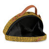Image of Order Online Yellow Texture Half Round Bag- gonecase.in
