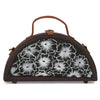 Image of Order online Black and White Hand Painted Half Round bag- gonecase.in