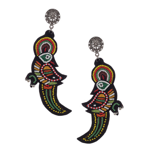 Parrot Embroidered Earrings ,Earrings, GoneCase - gonecasestore