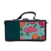 Image of Floral teal hand painted clutch bag