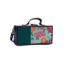 Image of Floral teal hand painted clutch bag