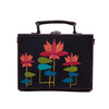 Image of Floret black hand painted sling bag