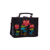 Image of Floret black hand painted sling bag