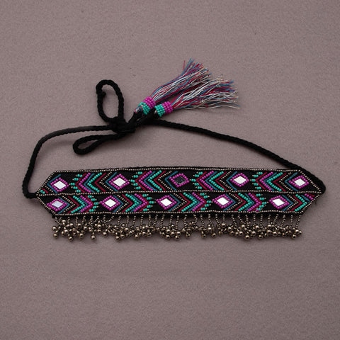 Fuljhadi pink hand embroidered choker