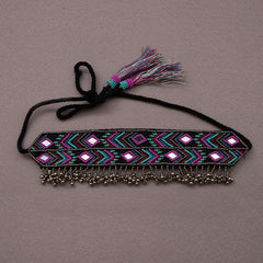 Banware pink hand embroidered choker