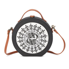 Warli Art Embroidered Sling Bag ,sling bag, gonecasestore - gonecasestore