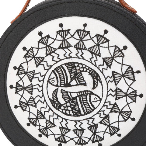 Warli Art Embroidered Sling Bag ,sling bag, gonecasestore - gonecasestore
