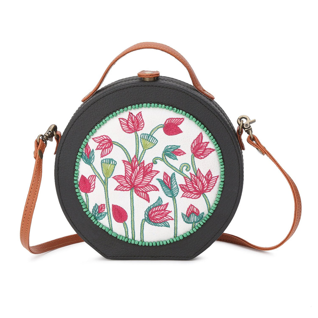 Pichwai Embroided Sling Bag -by gonecase