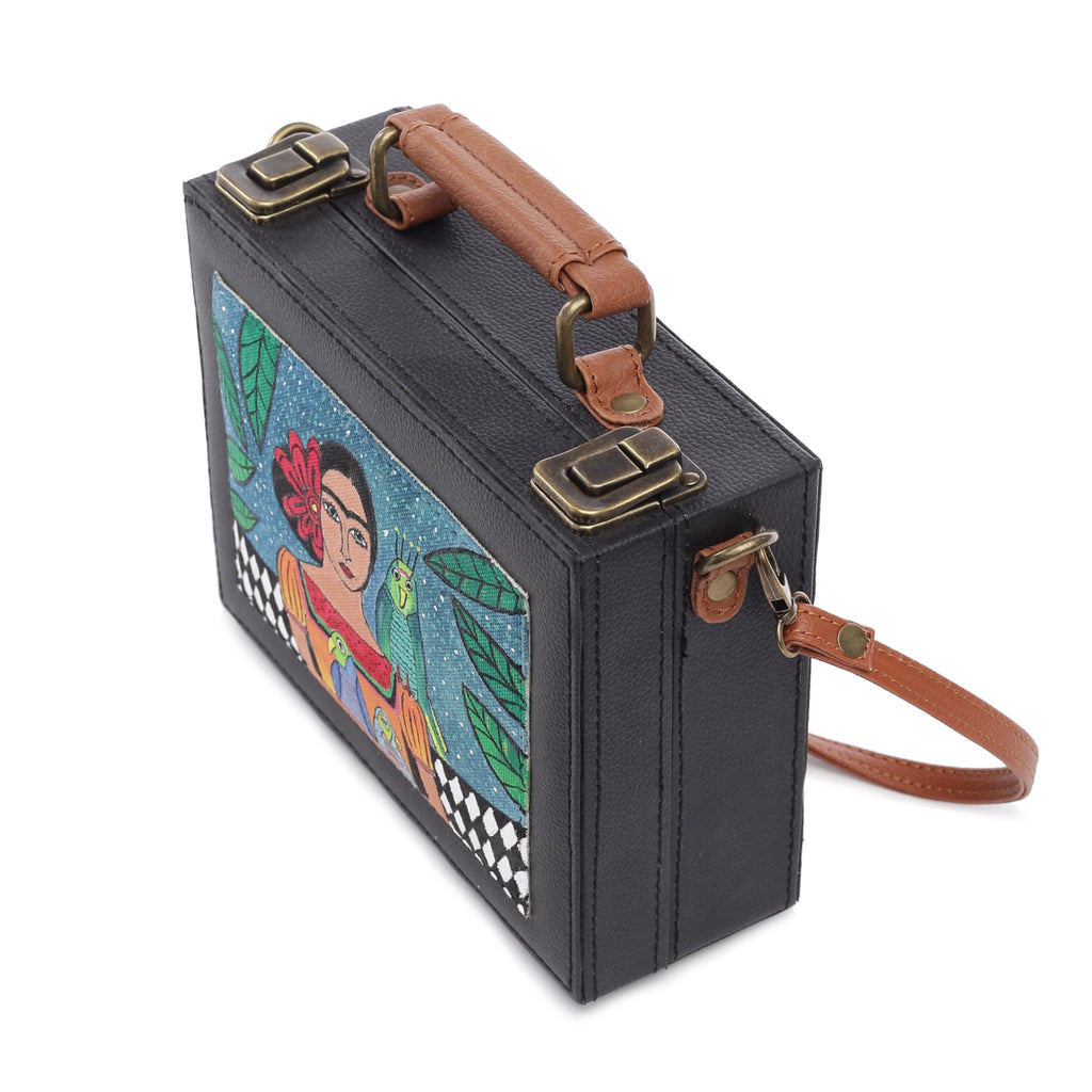 Frida Kahlo Handpainted Sling Bag ,sling bag, gonecasestore - gonecasestore