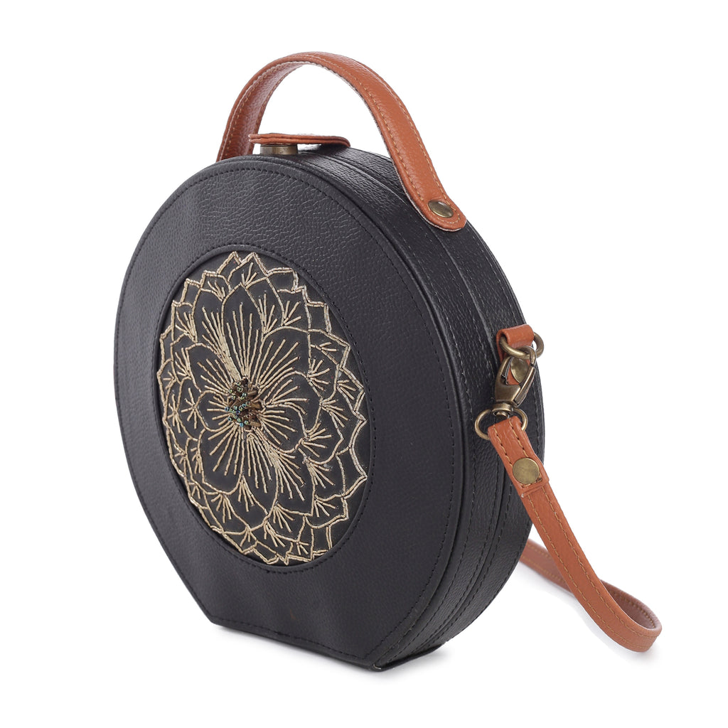 Golden Zari Embroidered Sling Bag ,sling bag, gonecasestore - gonecasestore