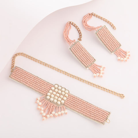 Order online Pearl Pink Hand Embroidered Wedding Set- gonecase.in