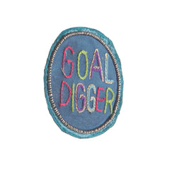 Goal digger blue handcrafted earring