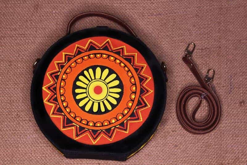 Madhubani Both Side Handpainted Sling Bag ,sling bag, gonecasestore - gonecasestore