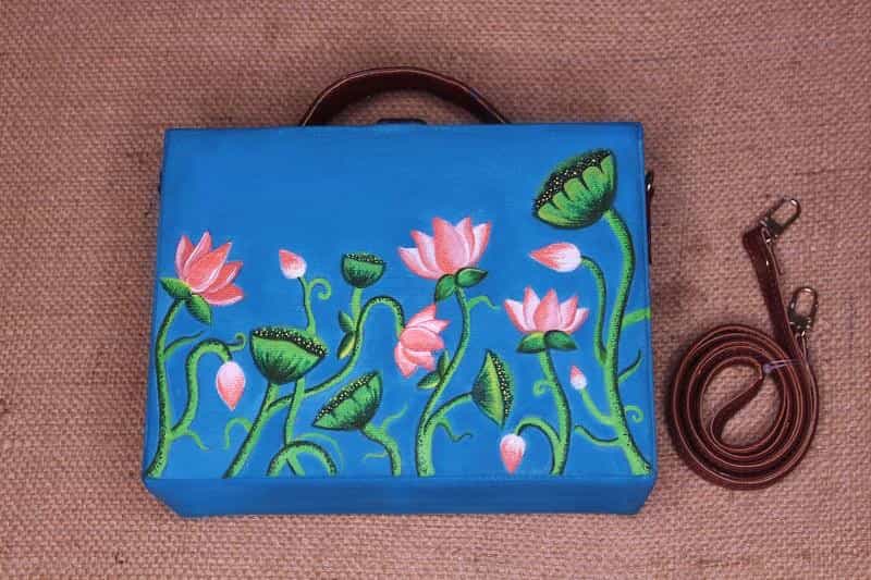 Lotus All Side Handpainted Sling Bag ,sling bag, gonecasestore - gonecasestore