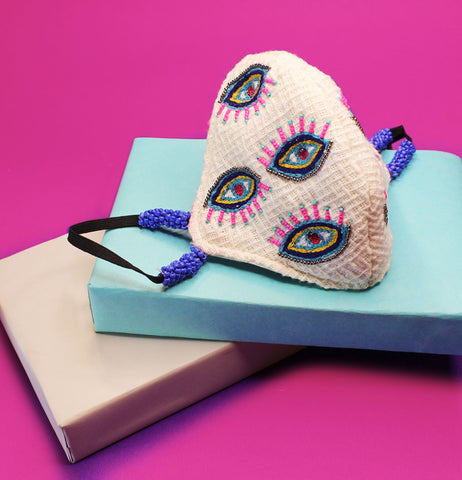 Evil Eye Embroidered Mask ,sling bag, gonecasestore - gonecasestore