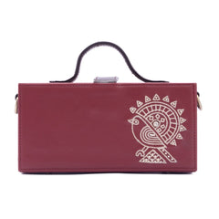 Birdie cherry hand embroidered designer clutch bag for ladies