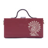 Image of Birdie cherry hand embroidered designer clutch bag for ladies