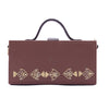 Image of Mayari dabka tan hand embroidered clutch bag