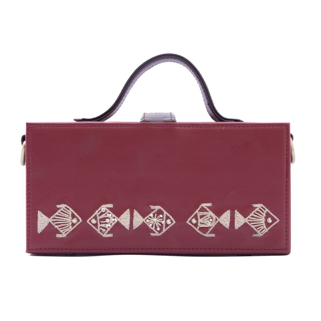 Mayari cherry hand embroidered wedding clutch bag for women