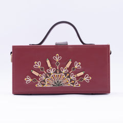 Mandala cherry hand embroidered clutch bag