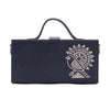 Image of Birdie black hand embroidered designer clutch bag for wedding