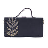 Image of Tree of life dabka black hand embroidered crossbody clutch bag for women