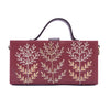 Image of Vanam cherry hand embroidered crossbody clutch bag for women