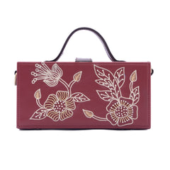 Phool cherry crossbody hand embroidered clutch bag for women