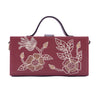Image of Phool cherry crossbody hand embroidered clutch bag for women
