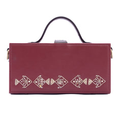 Mayari cherry golden dabka hand embroidered wedding clutch bag for women
