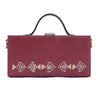 Image of Mayari cherry golden dabka hand embroidered wedding clutch bag for women