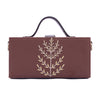 Image of Tree of life tan hand embroidered Crossbody clutch bag for women