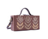 Image of Vanam tan hand embroidered wedding clutch bag for women