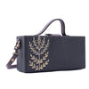 Image of Tree of life dabka black hand embroidered crossbody clutch bag for women
