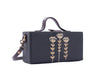 Image of Tropical black wedding hand embroidered clutch bag for women