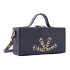 Image of Bloom black hand embroidered designer clutch bag for women