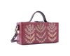 Image of Vanam cherry hand embroidered crossbody clutch bag for women