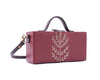 Image of Tree of life cherry hand embroidered crossbody clutch bag for women