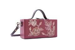 Phool cherry crossbody hand embroidered clutch bag for women