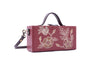 Image of Phool cherry crossbody hand embroidered clutch bag for women